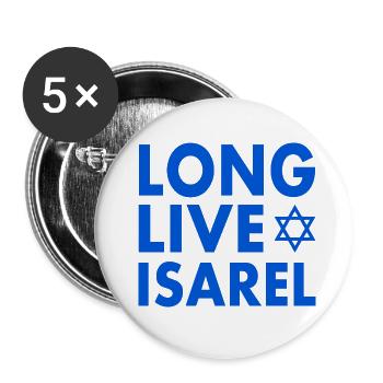 Long live israel - Buttons small 1''/25 mm (5-pack) - white - Front