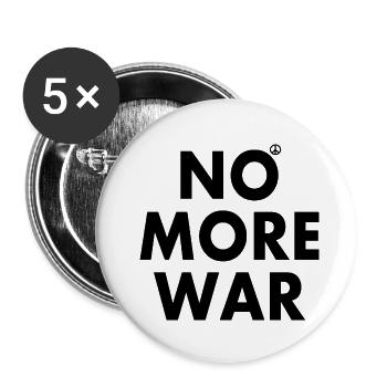 No more war - Buttons klein 25 mm (5er Pack) - Weiß - Vorne