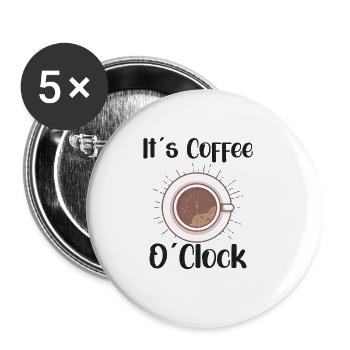 Coffee Lover Caffeine Molecule Java Latte Espresso - Buttons small 1''/25 mm (5-pack) - white - Front