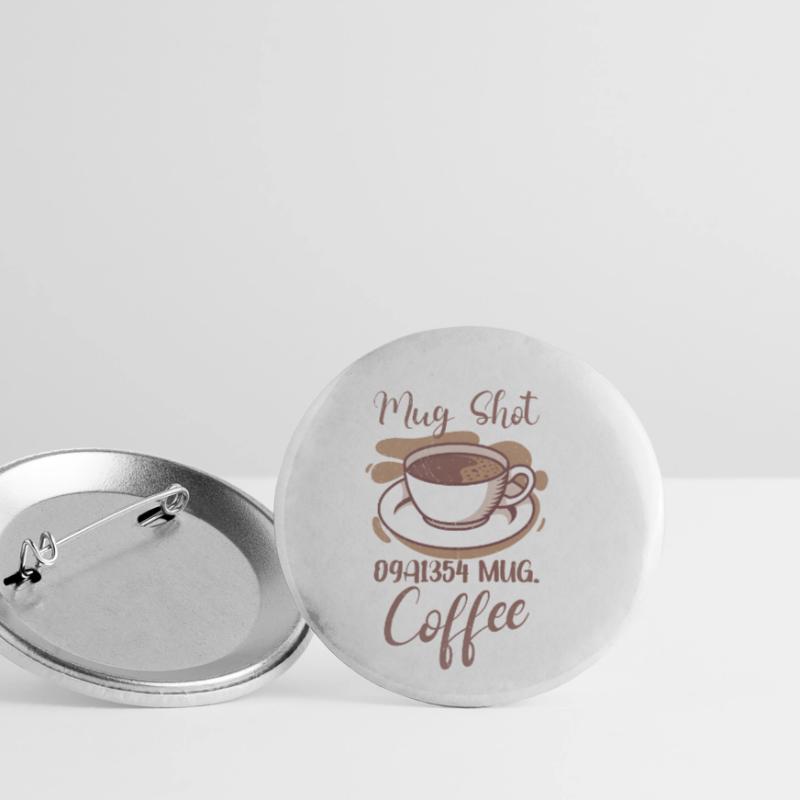 Coffee Lover Caffeine Molecule Java Latte Espresso Buttons small 1''/25 mm (5-pack)