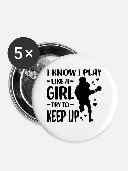 Lacrosse - Buttons klein 25 mm (5er Pack) - Weiß