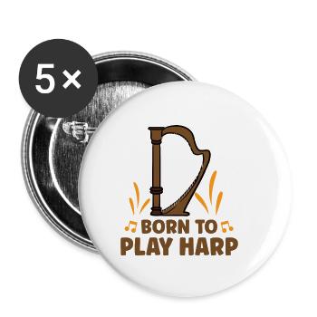Harp Musical Instrument Harp Teacher - Buttons small 1''/25 mm (5-pack) - white - Front