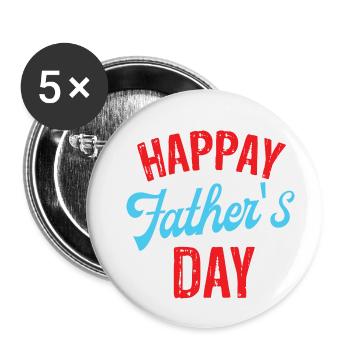 Fête des Pères - Lot de 5 petits badges (25 mm) - blanc - Devant