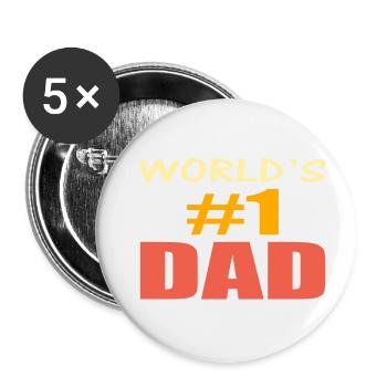 no1 dad of the world - Buttons small 1''/25 mm (5-pack) - white - Front