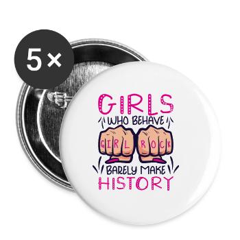 Féminisme Pouvoir des femmes Pro-choix Pro Avortement - Lot de 5 petits badges (25 mm) - blanc - Devant