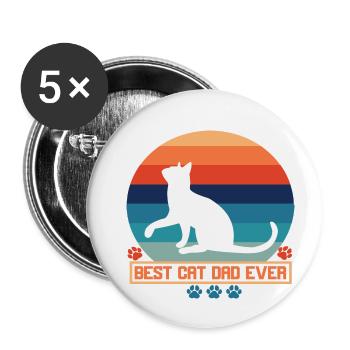 Le père de Cat - Lot de 5 petits badges (25 mm) - blanc - Devant
