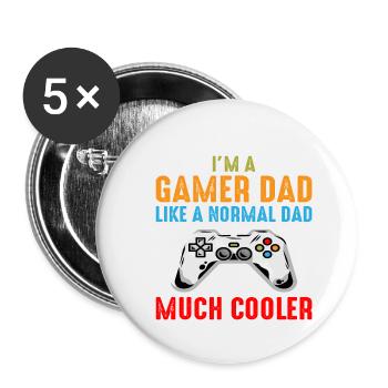 FATHER S DAY Gamer - Buttons klein 25 mm (5er Pack) - Weiß - Vorne