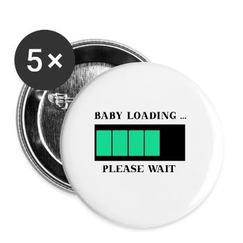 Chargement de bébé s’il vous plaît attendre enceinte cadeau drôle - Lot de 5 petits badges (25 mm) - blanc - Devant