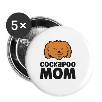 Funny Cockapoo Mom Cockapoo Dog - Buttons small 1''/25 mm (5-pack) - white - Front