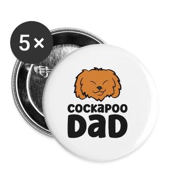 Funny Cockapoo Dad Cockapoo Dog - Buttons small 1''/25 mm (5-pack) - white - Front