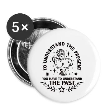 Historien de l’histoire Passionné d’histoire - Lot de 5 petits badges (25 mm) - blanc - Devant