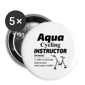 Aqua Cycling Swimming Pool Fitness Training Coach - Buttons small 1''/25 mm (5-pack) - white - Front