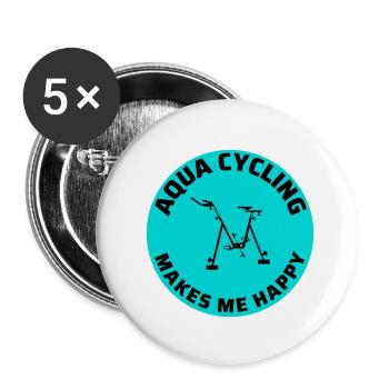 Aqua Cycling Swimming Pool Fitness Training Coach - Buttons small 1''/25 mm (5-pack) - white - Front