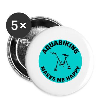 Aqua Cycling Swimming Pool Fitness Training Coach - Buttons small 1''/25 mm (5-pack) - white - Front
