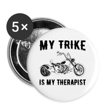 Trike Sprüche - Buttons klein 25 mm (5er Pack) - Weiß - Vorne