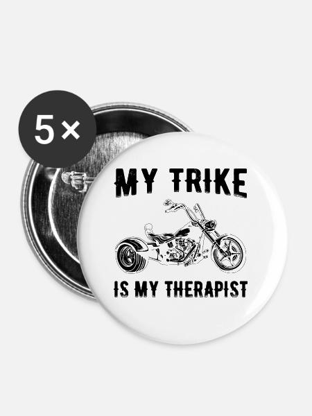 Trike Sprüche - Buttons klein 25 mm (5er Pack) - Weiß