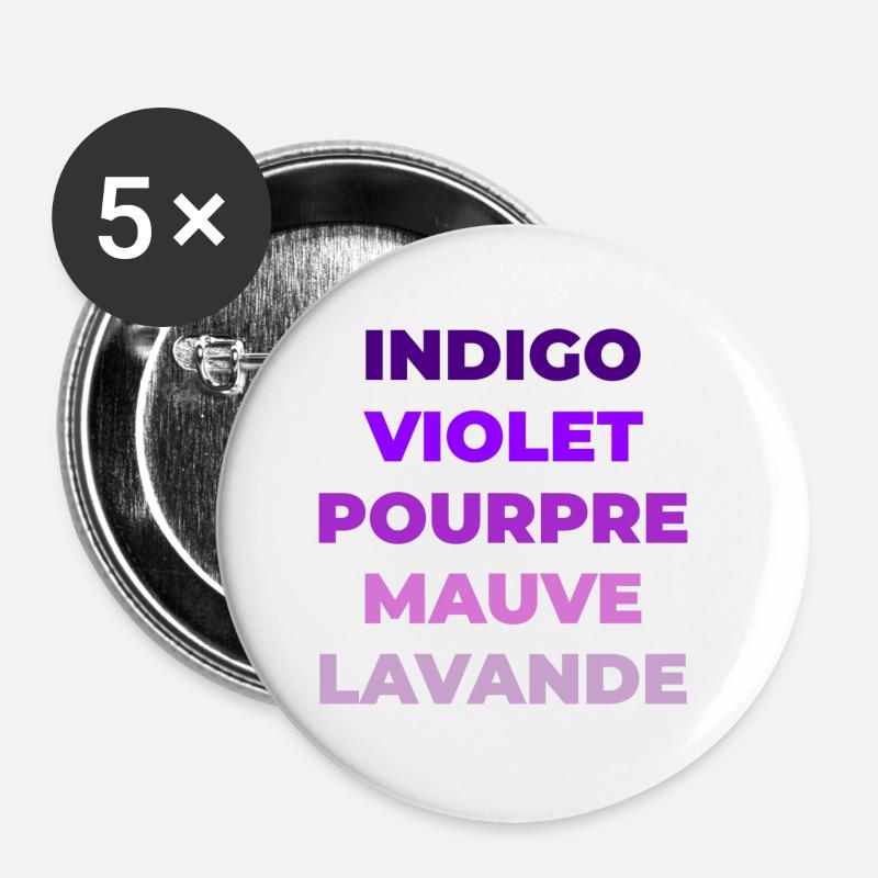 Variantes de Couleurs - Lot de 5 petits badges (25 mm) - blanc