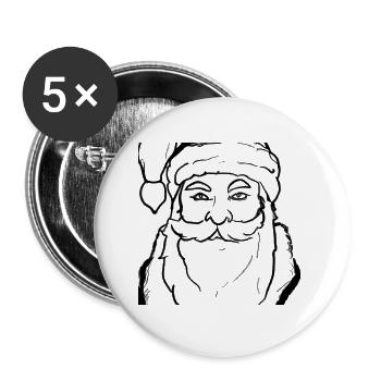 Santa Claus Santa Claus gift idea - Buttons small 1''/25 mm (5-pack) - white - Front