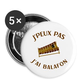 Humour balafon joueur de balafon musique africaine - Lot de 5 petits badges (25 mm) - blanc - Devant