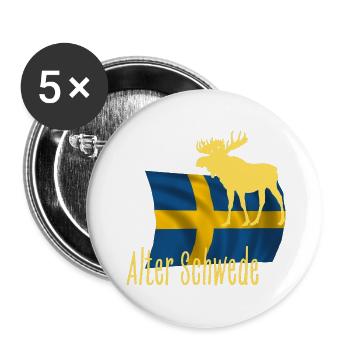 Alter Schwede - Buttons klein 25 mm (5er Pack) - Weiß - Vorne