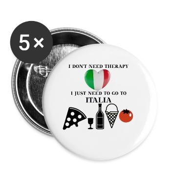 Italia lustig Italia Geschenkidee italienisch - Buttons klein 25 mm (5er Pack) - Weiß - Vorne