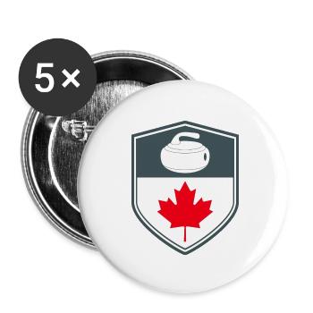 Équipe canadienne de curling Sports de glace d’hiver Canada Drapeau - Lot de 5 petits badges (25 mm) - blanc - Devant