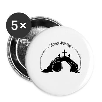 True Story - Buttons small 1''/25 mm (5-pack) - white - Front