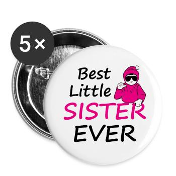 Meilleure petite sœur de tous les temps - Lot de 5 petits badges (25 mm) - blanc - Devant