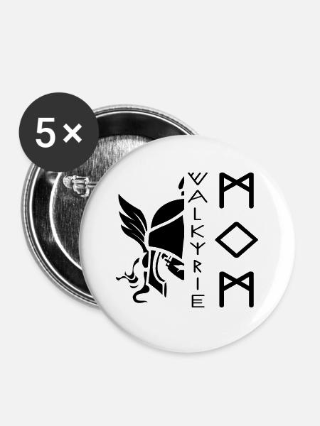 Frau Mythologie Wikingermutter Walküre - Buttons klein 25 mm (5er Pack) - Weiß