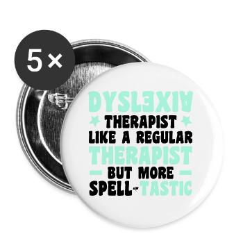 Dyslexia - Buttons small 1''/25 mm (5-pack) - white - Front