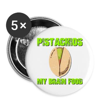Pistaches - My Brain Food - Lot de 5 petits badges (25 mm) - blanc - Devant