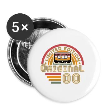 Original 2000 Vintage Anniversary Humor - Buttons small 1''/25 mm (5-pack) - white - Front
