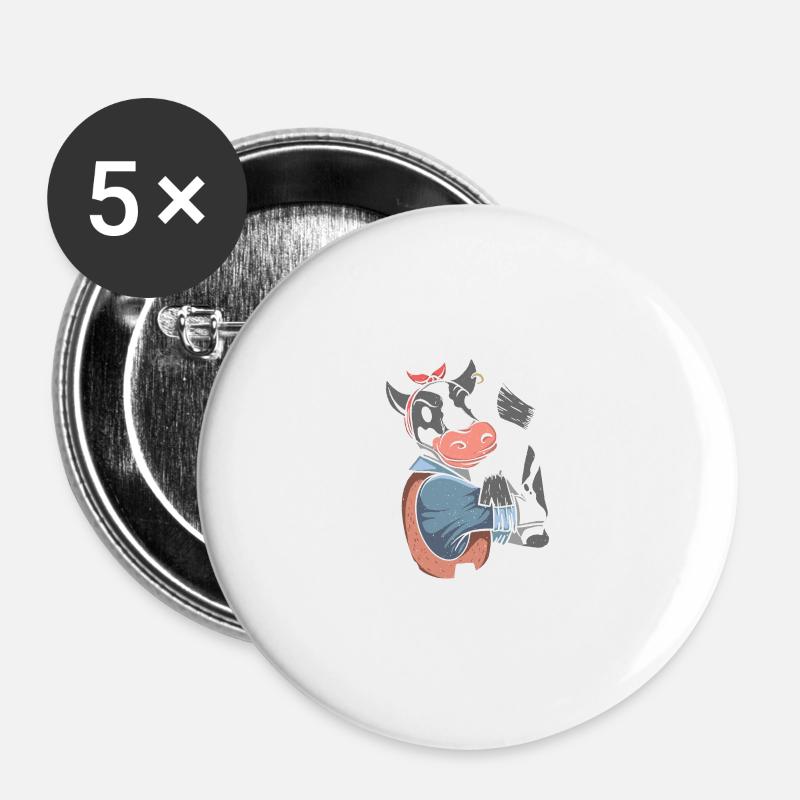 Lass die Kuh in Ruhe - No Milk - Buttons klein 25 mm (5er Pack) - Weiß