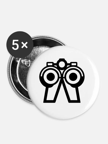 Fernglas - Buttons klein 25 mm (5er Pack) - Weiß
