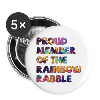 Fier membre de la racaille arc-en-ciel - Lot de 5 petits badges (25 mm) - blanc - Devant