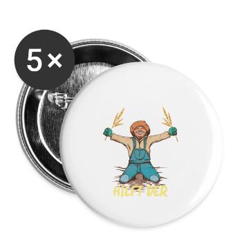 Wer Bier trinkt hilft der Landwirtschaft - Buttons klein 25 mm (5er Pack) - Weiß - Vorne