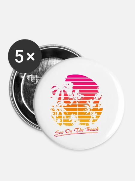 Sex On The Beach - Buttons klein 25 mm (5er Pack) - Weiß