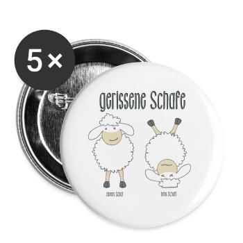 gerissene Schafe, sind entweder clever oder tot - Buttons klein 25 mm (5er Pack) - Weiß - Vorne