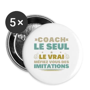 Coach Le Seul Le Vrai Méfiez Vous Des Imitations - Lot de 5 petits badges (25 mm) - blanc - Devant