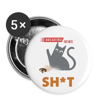 Breaking News: IDGAF - Buttons klein 25 mm (5er Pack) - Weiß - Vorne