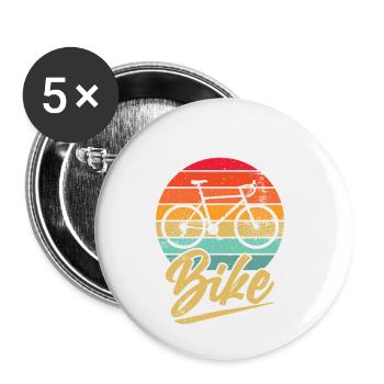 Vélo Rétro VTT VTT - Lot de 5 petits badges (25 mm) - blanc - Devant