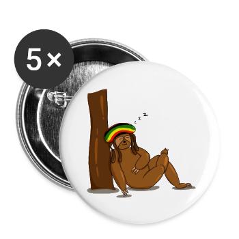 sleeping reggae sloth - Buttons small 1''/25 mm (5-pack) - white - Front