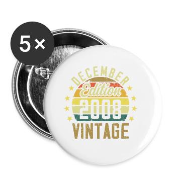 Legends were born in December 2008 - 2008 edition - Buttons small 1''/25 mm (5-pack) - white - Front