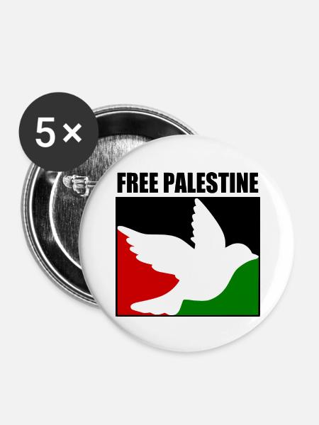 Free palestine - Buttons klein 25 mm (5er Pack) - Weiß