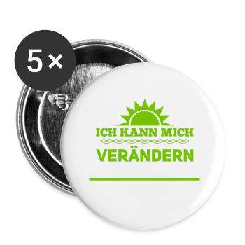 Veränderung ist möglich - Buttons klein 25 mm (5er Pack) - Weiß - Vorne