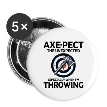 Axe-pect the Unexpected Axe Throwing Lumberjack - Buttons small 1''/25 mm (5-pack) - white - Front