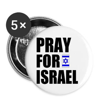 Pray for israel - Buttons klein 25 mm (5er Pack) - Weiß - Vorne