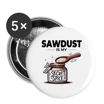 Bûcheron Menuisier Bûcheron Charpentier Drôle - Lot de 5 petits badges (25 mm) - blanc - Devant
