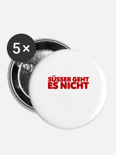 am süßesten - Buttons klein 25 mm (5er Pack) - Weiß