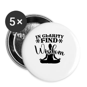 Yoga, Pleine conscience, Pratique, Méditation, Manifestation - Lot de 5 petits badges (25 mm) - blanc - Devant